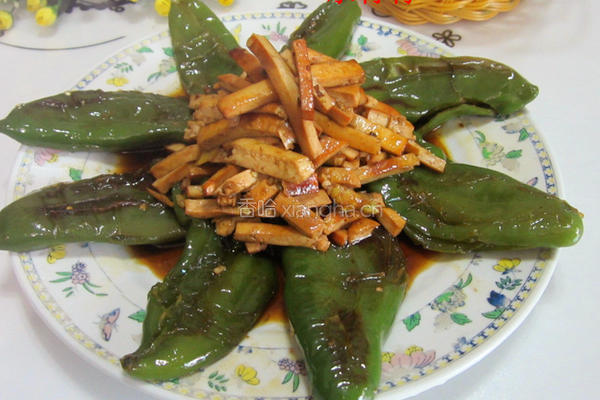 煎辣椒烧豆腐丝的做法图解10