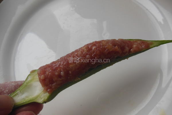 肉酿秋葵的做法图解9