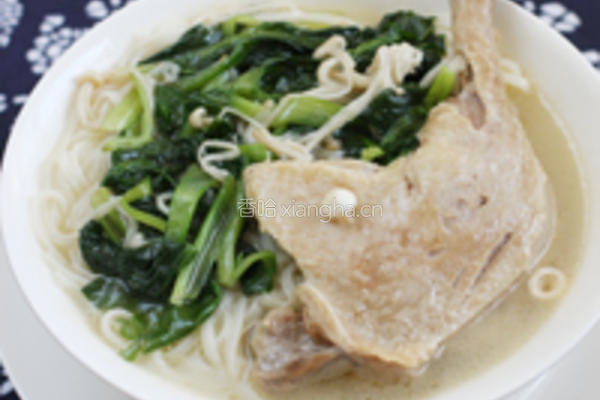金针油菜鸭腿面的做法图解12