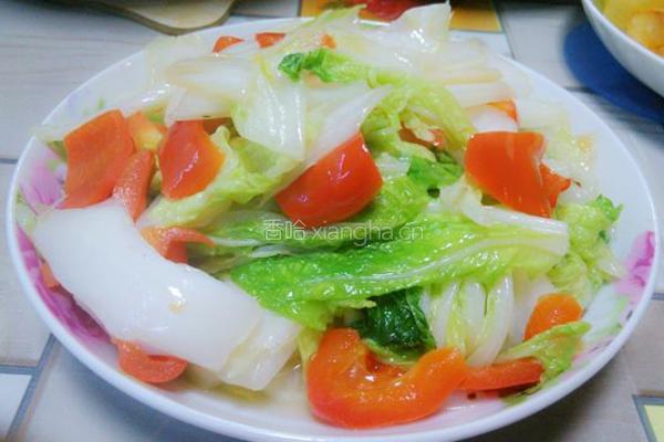 甜椒炒白菜的做法图解8