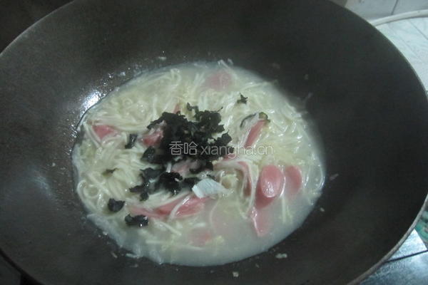 白菜炝汤面的做法图解9