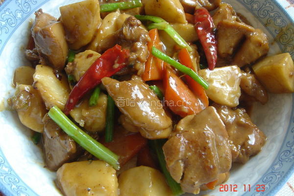 鸡肉烧芋头的做法图解5