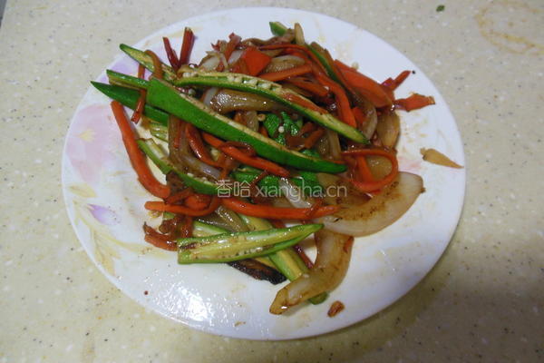 香煎秋葵火腿卷的做法图解6