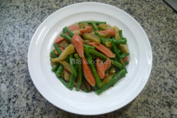 榨菜火腿肠炒带豆的做法图解12