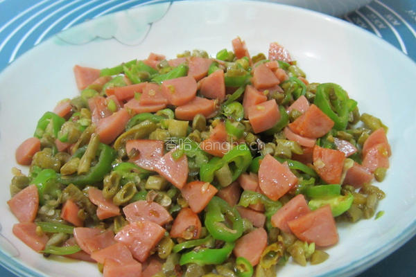 辣炒咸豆角火腿丁的做法图解8