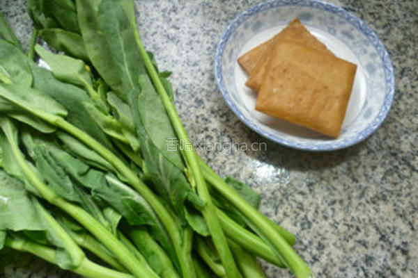 香干炒油菜蕻的做法图解1