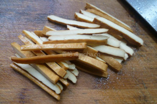 香干炒油菜蕻的做法图解4