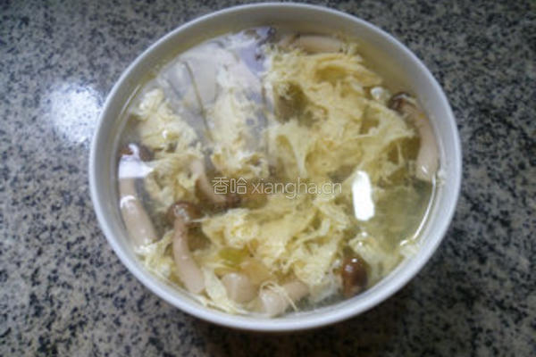 榨菜蟹味菇蛋花汤的做法图解9