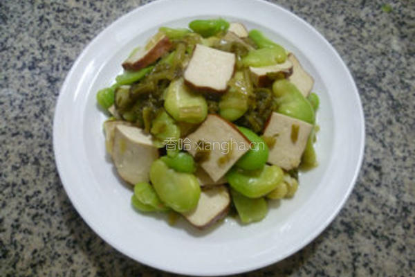 雪菜香干炒蚕豆的做法图解13