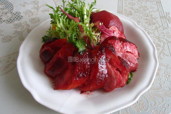 烟熏鸭脯肉红酒梨的做法图解13