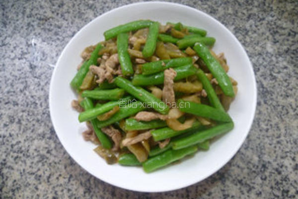 榨菜里脊肉炒梅豆的做法图解11