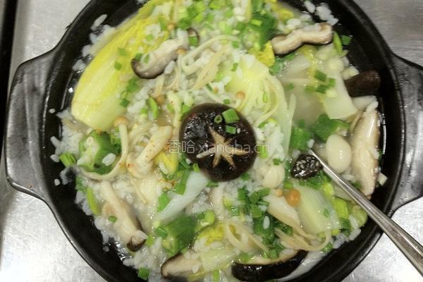 菌菇汤饭的做法图解3