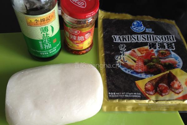 香烤海苔饵块的做法图解1