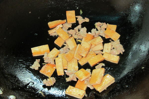 香干火腿炒肉的做法图解4