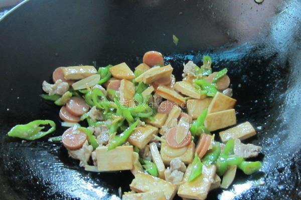 香干火腿炒肉的做法图解6
