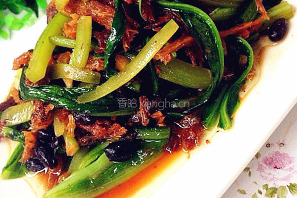 豆鼓鲮鱼油麦菜的做法图解12