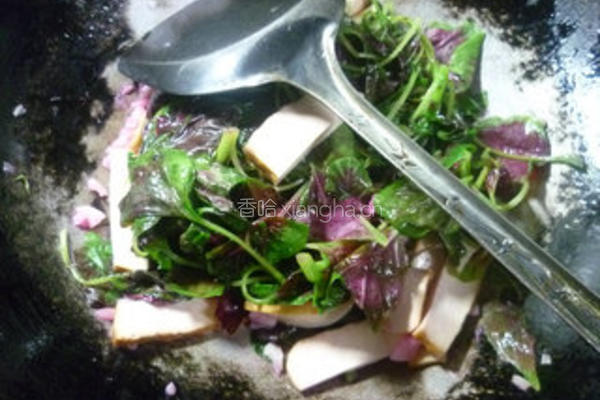 香干炒红苋菜的做法图解5