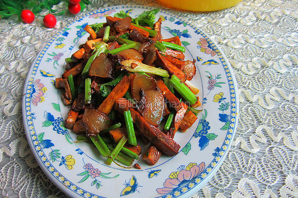 香芹香干炒腊肉的做法图解9