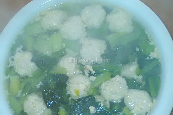 青菜斩肉汤的做法图解5