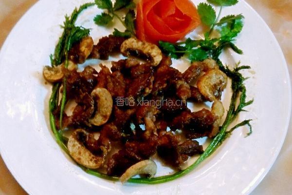孜然烤牛肉配蘑菇的做法图解4