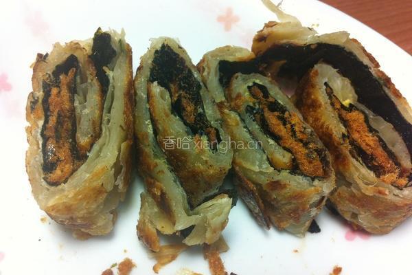 海苔肉松葱油饼的做法图解3