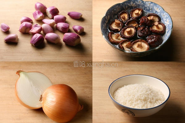 黑早冬菇豚肉炖饭的做法图解1