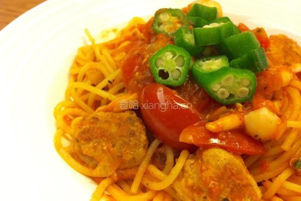 茄汁肉丸意大利面的做法图解10