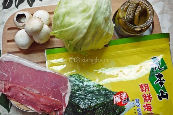 帕马磨菇海苔卷的做法图解1