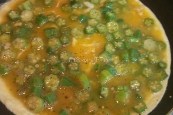 秋葵虾仁煎蛋的做法图解5