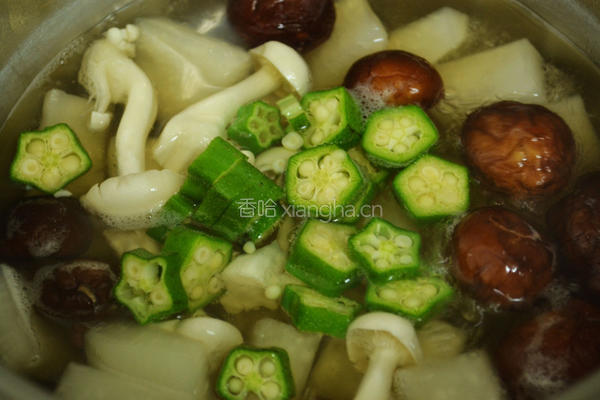 菇菇萝卜养生汤的做法图解4