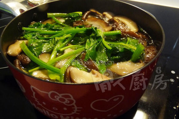 菠菜冬菇汤的做法图解5