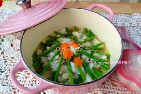 芦荀豆腐扒蟹肉