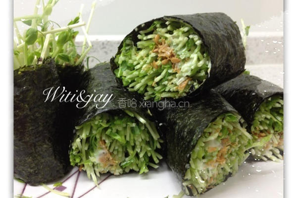 海苔豆苗卷的做法图解6