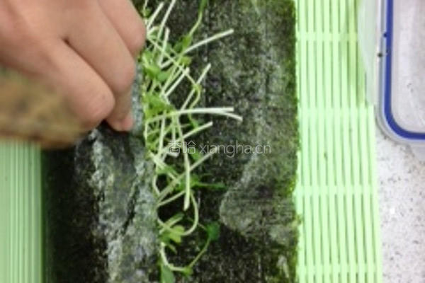 海苔豆苗卷的做法图解4