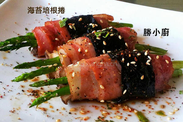 芦笋海苔培根卷的做法图解8