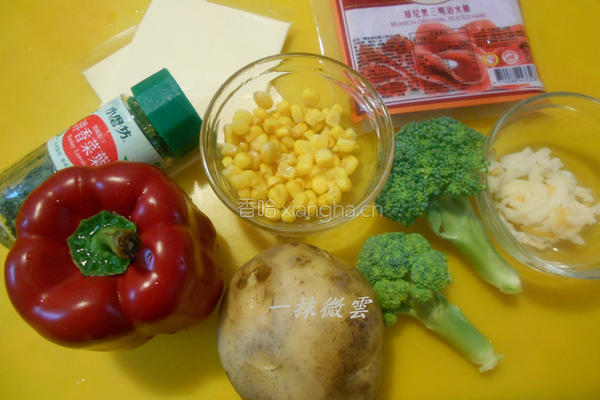 焗烤马铃薯甜椒杯的做法图解1