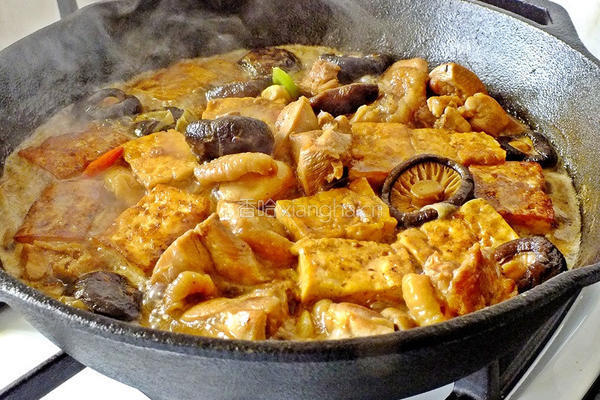 冬菇鸡肉豆腐煲的做法图解5