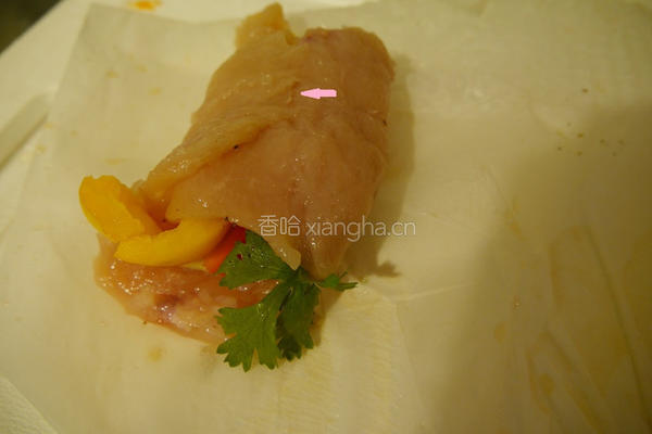 起司甜椒鸡肉卷的做法图解3