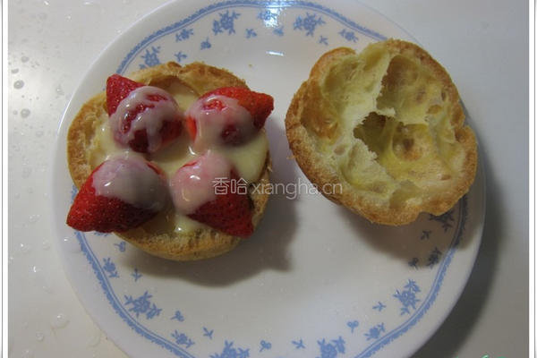 草莓炼奶泡芙的做法图解6