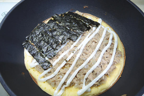 海苔鲔鱼煎饼的做法图解6