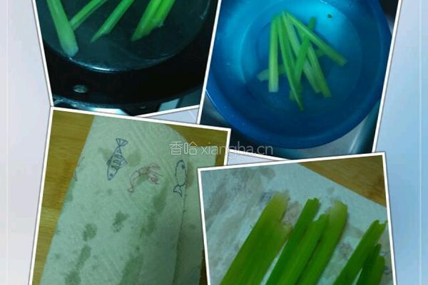 花椒油凉拌西芹虾仁的做法图解2