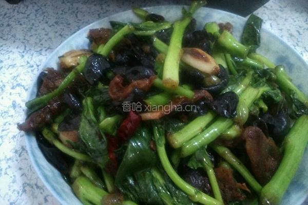 香肠炒菜苔