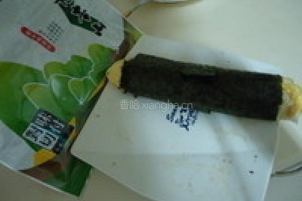 海苔芦笋虾蛋卷的做法图解7