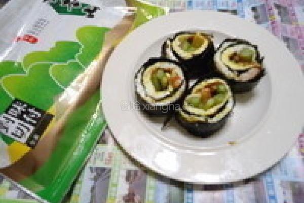海苔芦笋虾蛋卷的做法图解9
