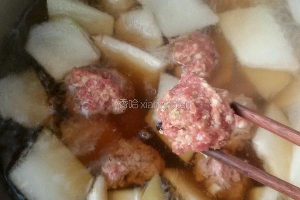 羊肉丸子氽冬瓜。的做法图解11