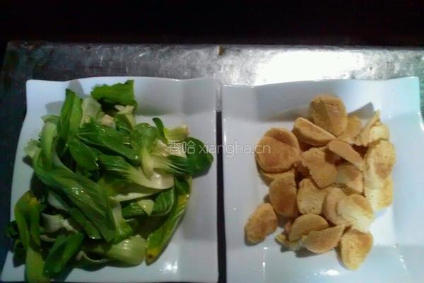 烧扎饼青菜的做法图解1