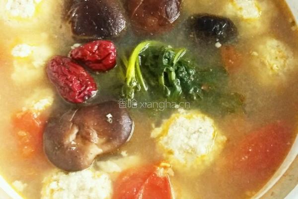番茄炖豆腐丸子汤
