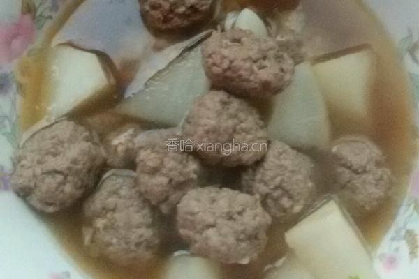 大白萝卜氽丸子。的做法图解9