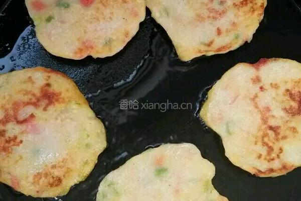 土豆泥虾仁火腿煎饼的做法图解5