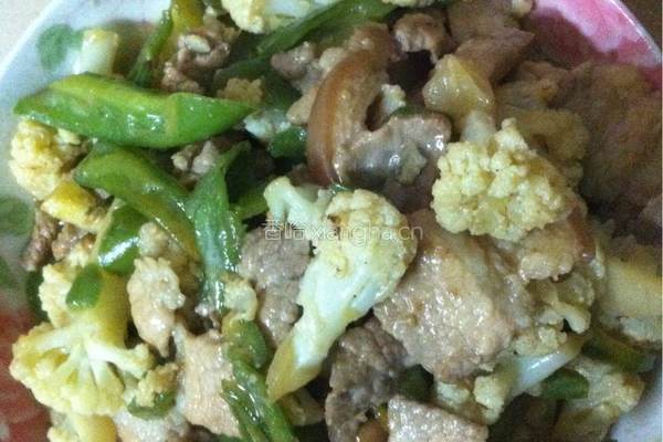 菜花炒肉的做法图解6
